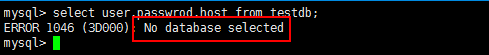 数据库中出现no database selected是什么意思？