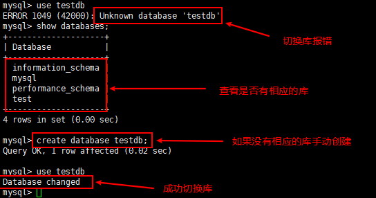 mysql no database selected