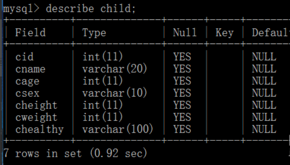 mysql如何查看表结构