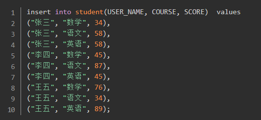 mysql怎么把几行转几列