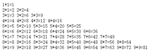 php如何實現(xiàn)九九乘法口訣表