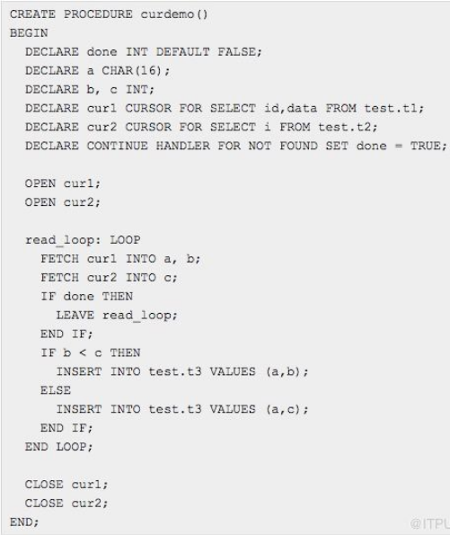 mysql存储过程举例分析