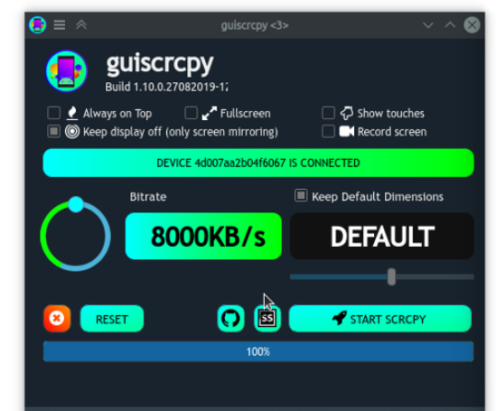 如何使用guiscrcpy将安卓手机的屏幕投射到电脑