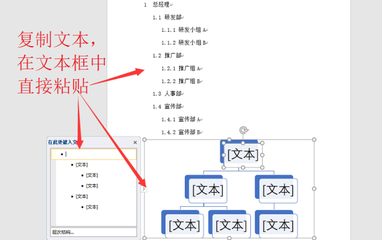 怎么在Word中快速制作组织结构图