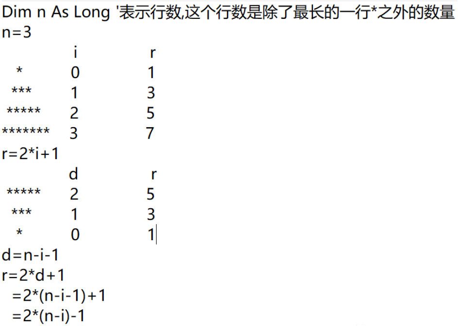 VB语言中如何打印菱形图案