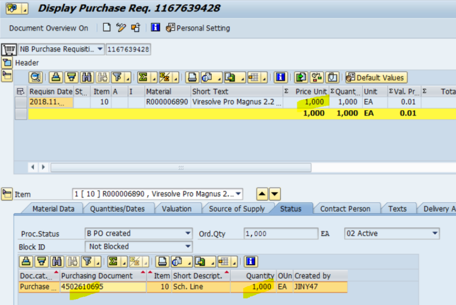 SAP MM 采购申请单据ITEM数据里的Closed标记是什么