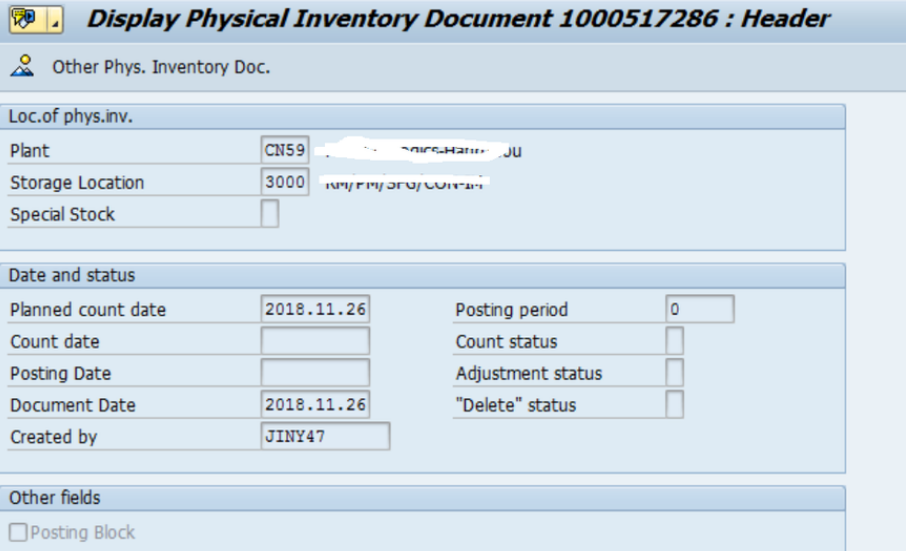 SAP MM 盘点凭证上的posting block如何理解