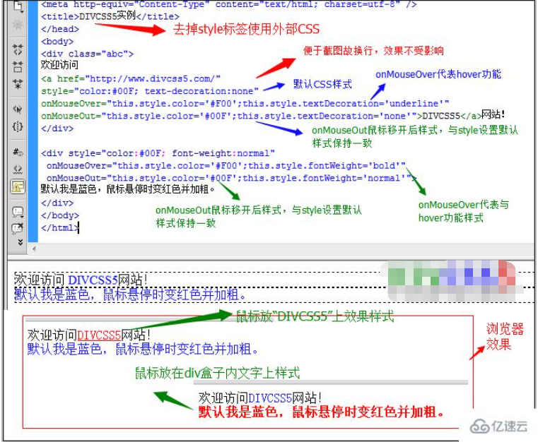 不使用外部CSS样式怎么实现hover鼠标悬停改变