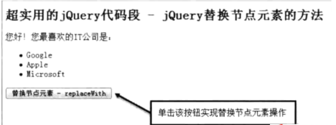 jQuery怎么替換節(jié)點元素