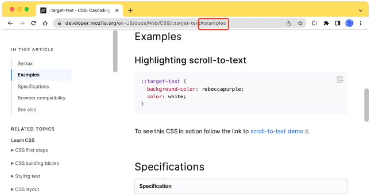 CSS3中的新特性::target-text选择器怎么用