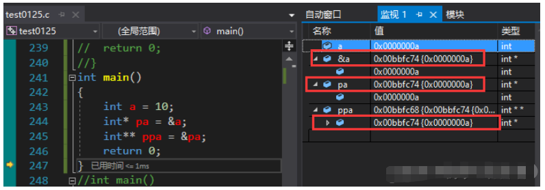 C语言指针运算实例分析