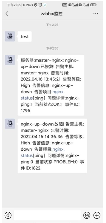 Zabbix自定义脚本监控nginx及微信告警的方法  zabbix 机场订阅 第25张