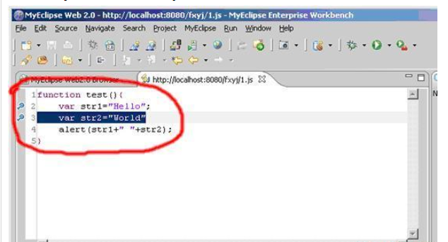 JavaScript如何利用MyEclipse实现断点调试  javascript 第3张