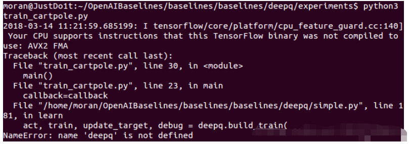 baselines程序train_cartpole.py的ImportError怎么用