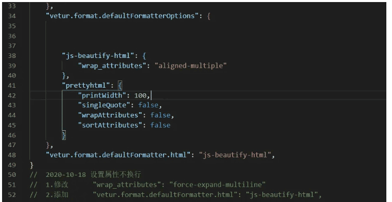 Vue编程格式化代码属性自动换行问题怎么解决