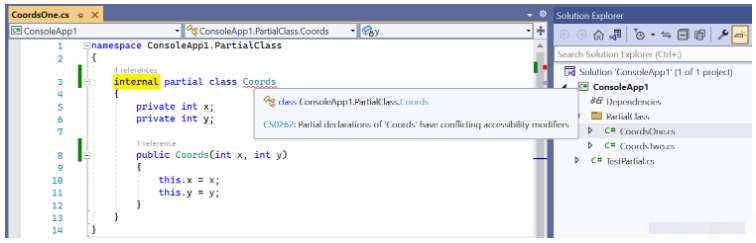 C#中的partial关键字怎么使用