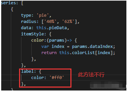 echarts饼图指示器文字颜色如何设置