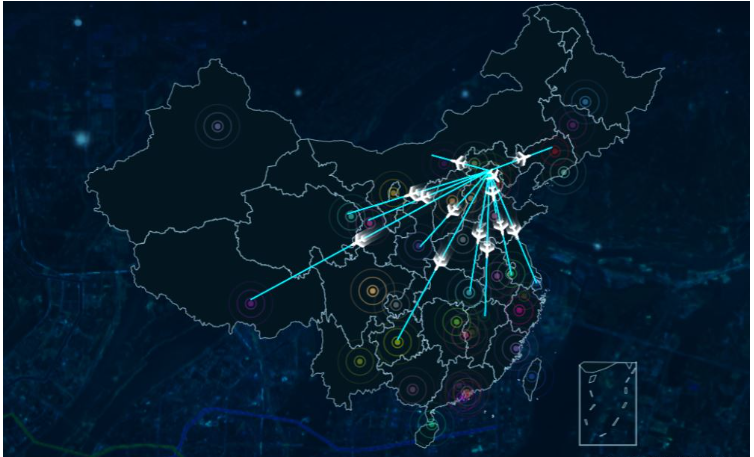 vue中怎么使用echarts实现飞机航线、水滴图及词云图效果