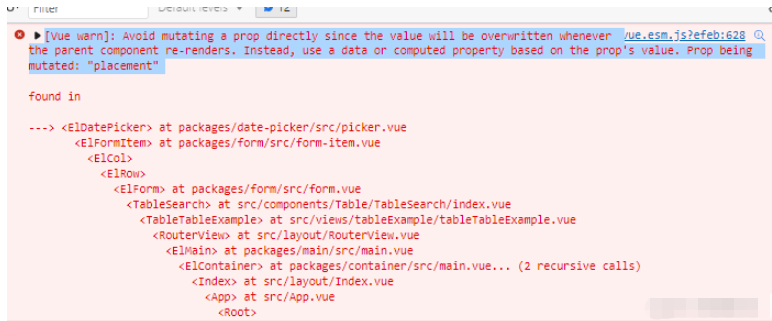 elementui时间日期选择器el-date-picker报错Prop being mutated:"placement"如何解决  elementui 第1张