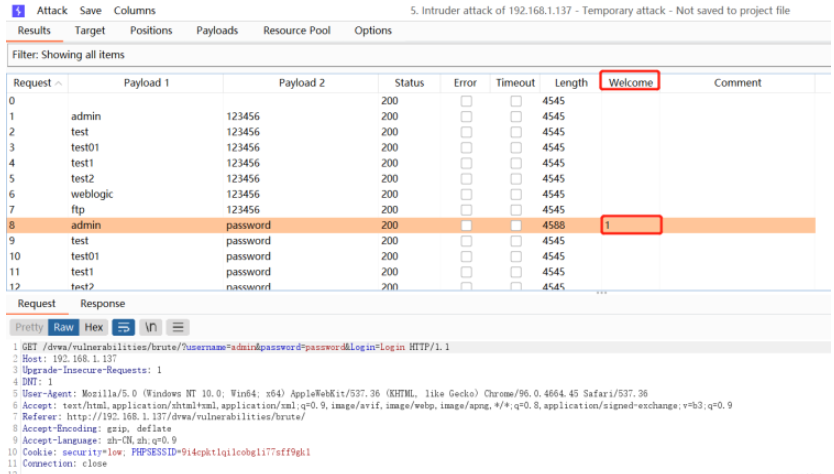 burpsuite intruder自动匹配返回值中的特征怎么配置