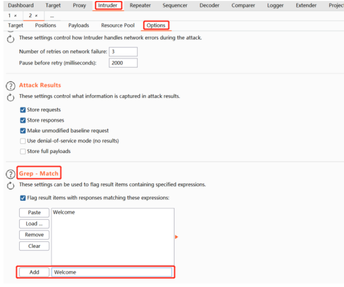 burpsuite intruder自动匹配返回值中的特征怎么配置