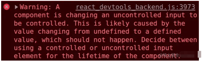 react component changing uncontrolled input报错如何解决