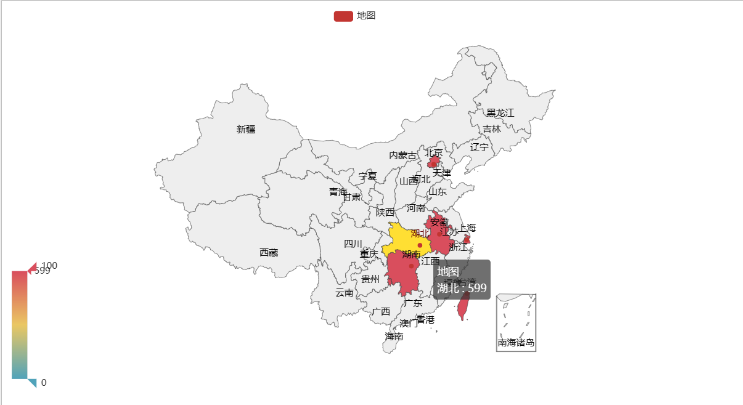 python如何根据json数据画疫情分布地图