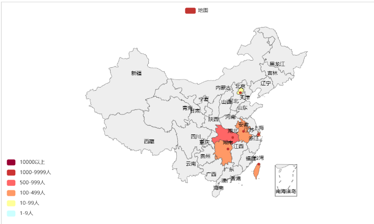 python如何根据json数据画疫情分布地图