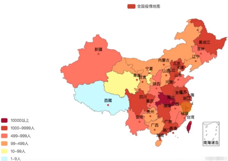 python如何根据json数据画疫情分布地图