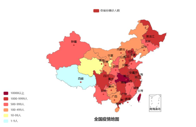 python如何根据json数据画疫情分布地图