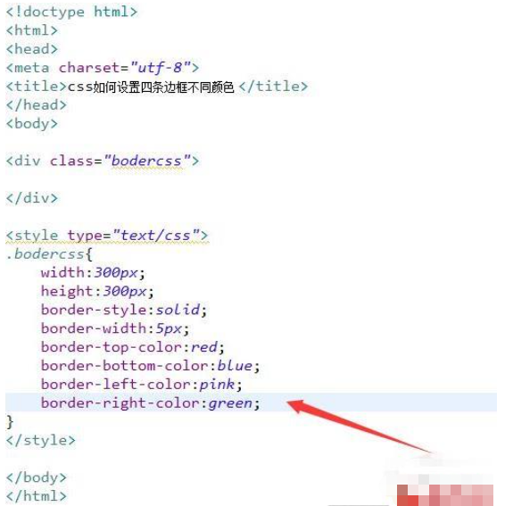 css怎么實(shí)現(xiàn)4個(gè)邊框顏色不同