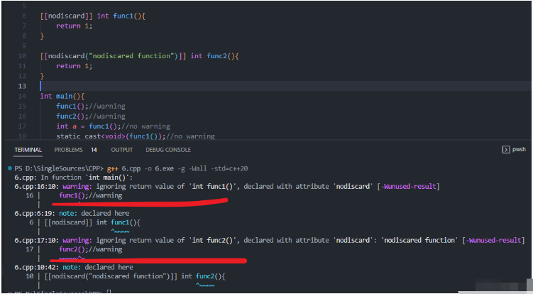 C++17中nodiscard标记符如何使用