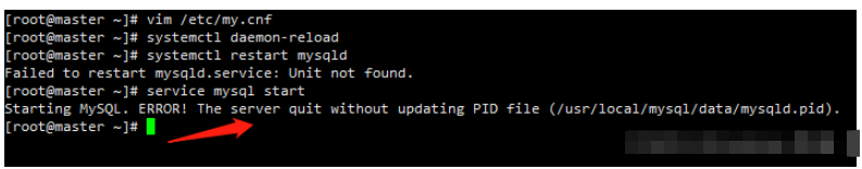 MySQL报错The server quit without updating PID file如何解决