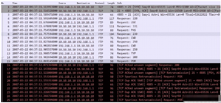 Wireshark TS FTP传输失败问题如何解决