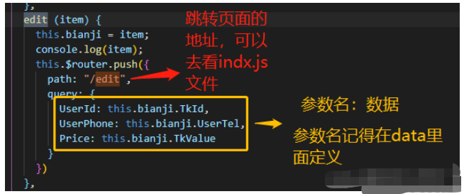 vue中怎么携带参数跳转页面