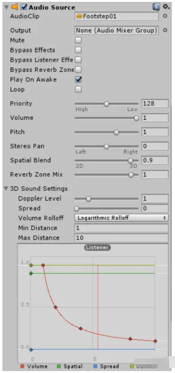 Unity3D AudioSource组件如何使用