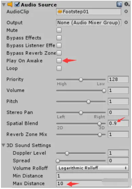 Unity3D AudioSource组件如何使用