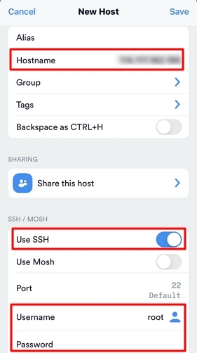 Termius-SSH client 新建配置