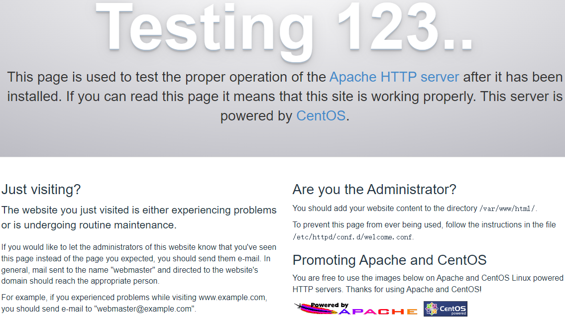 Apache示例页