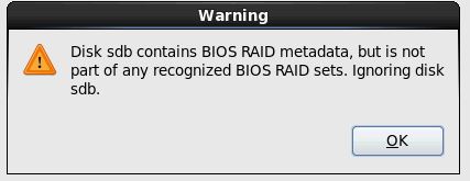 安装CentOS6.x报错"Disk sda contains BIOS RAID metadata"怎么解决