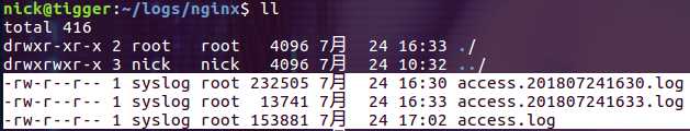 如何滾動docker中的nginx日志文件