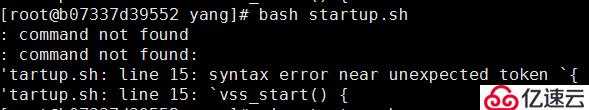 syntax error near unexpected t