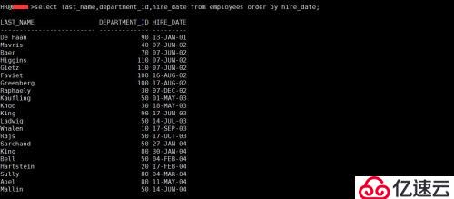 SQL 基础之order by 排序和代替变量（六）