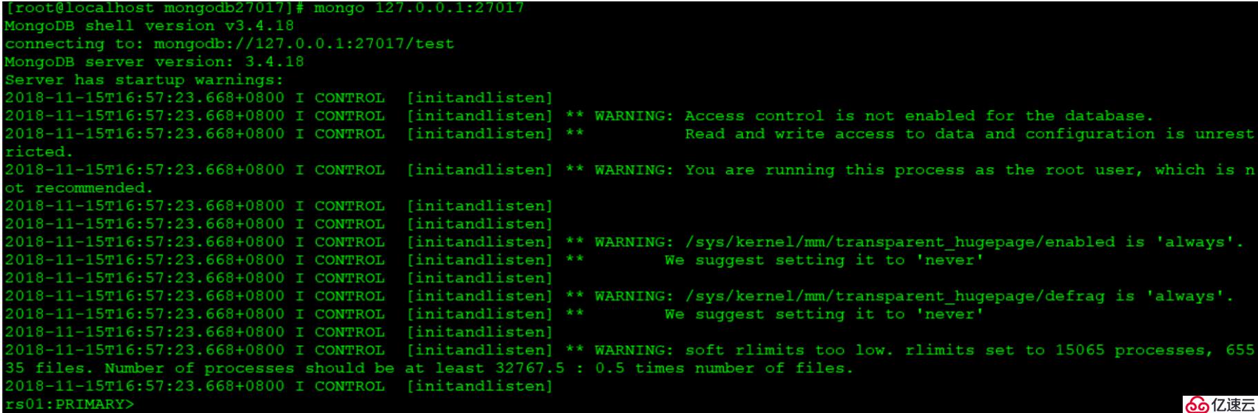 centos7下MongoDB3.4安裝并解決告警