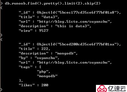 MongoDB通过skip()方法来跳过limit指定数量的