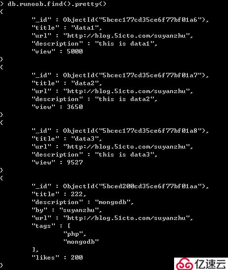 MongoDB的Limit方法返回数据