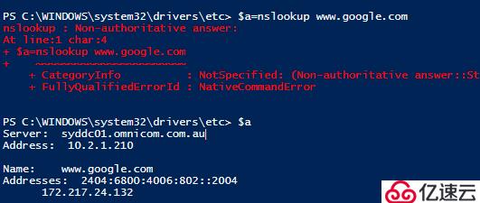 PowerShell 解析DNS VS Nslookup