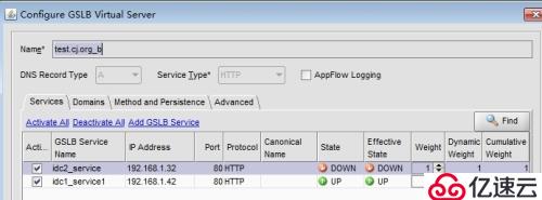 Netscaler GSLB的主备数据中心解决方案