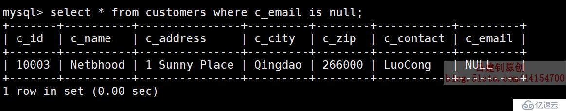 MySQL基本查询示例（1）