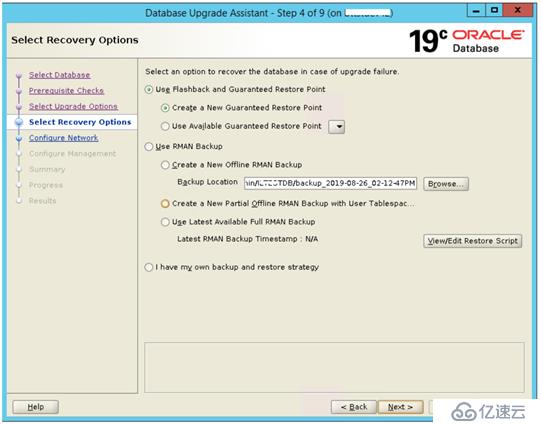 Oracle update to 19c using DBU